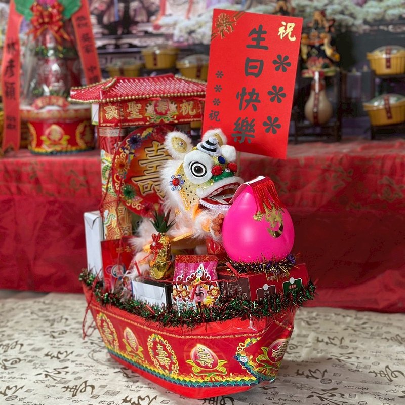 【老食说】庙门小船狮 - 摆饰 - 纸 红色