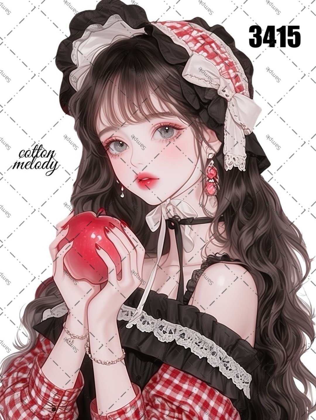 original sticker no.3415 人物贴纸 原创贴纸 原创人物贴纸 装饰贴纸 cotton melody - 贴纸 - 纸 