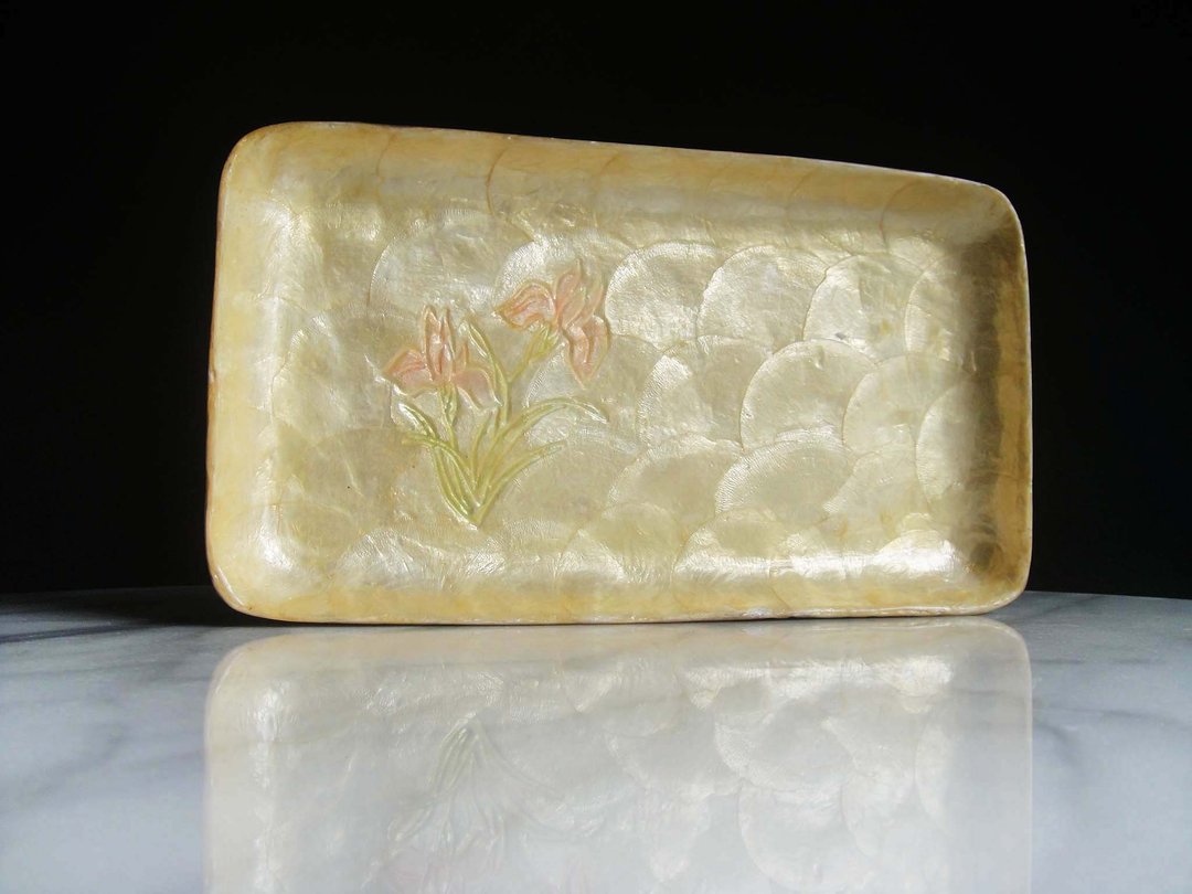 【老时光 OLD-TIME】早期二手国外进口手工制贝壳盘工艺品-小 - 摆饰 - 其他材质 