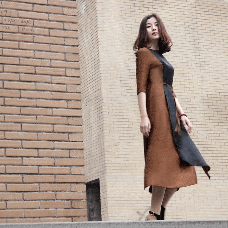 品 祥云纱香云纱真丝洋装礼服 龙的传人 A0027 - 洋装/连衣裙 - 丝．绢 