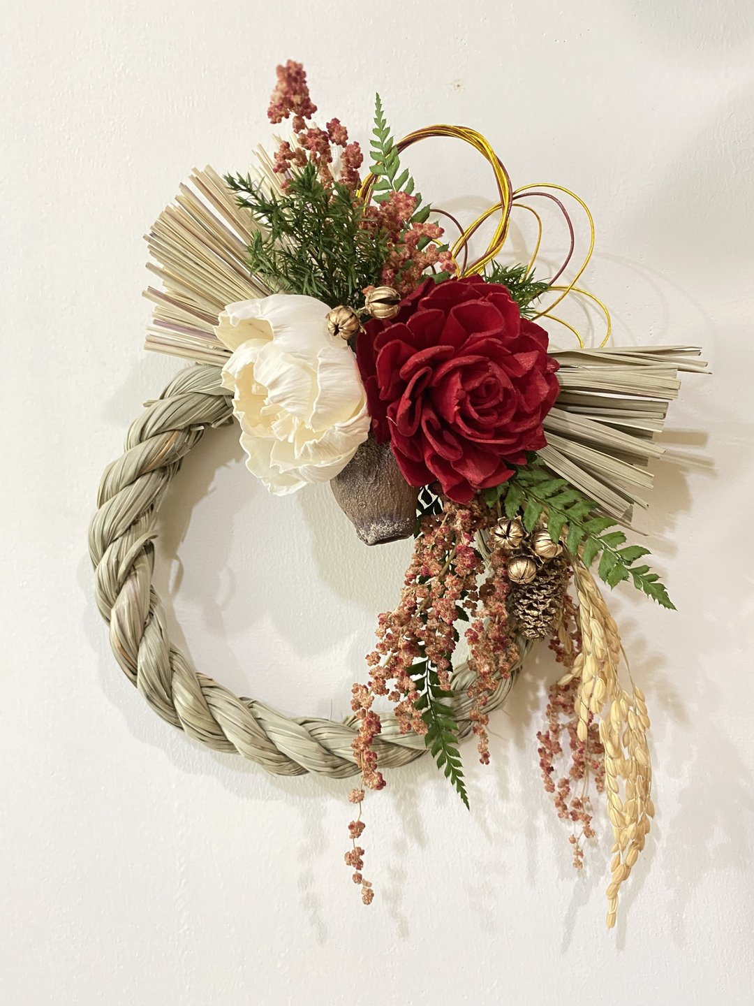 注连绳.新年.花艺.索拉花.干燥花.永生花.礼物.新年贺礼.挂饰 - 干燥花/捧花 - 植物．花 红色