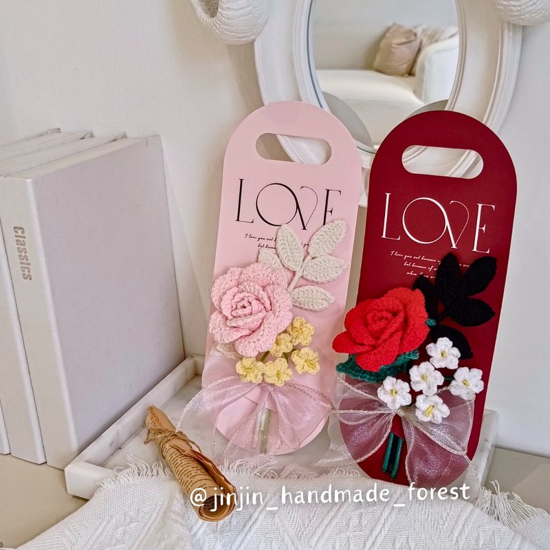 浪漫玫瑰花卡 - 干燥花/捧花 - 其他人造纤维 多色