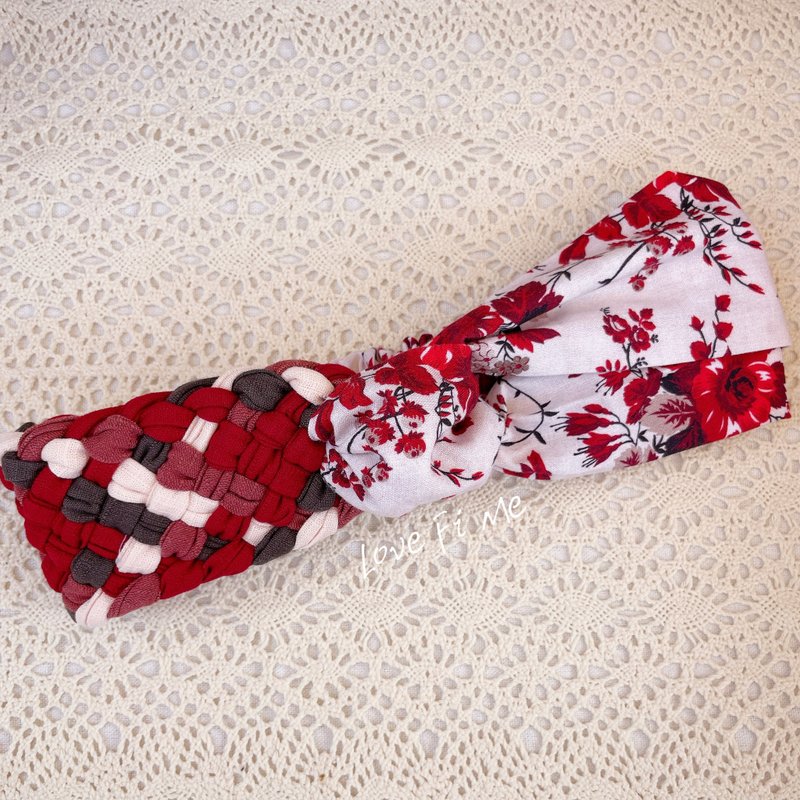 爱霏迷专利设计-调整松紧度 皇孋编织发带 - 发带/发箍 - 棉．麻 橘色