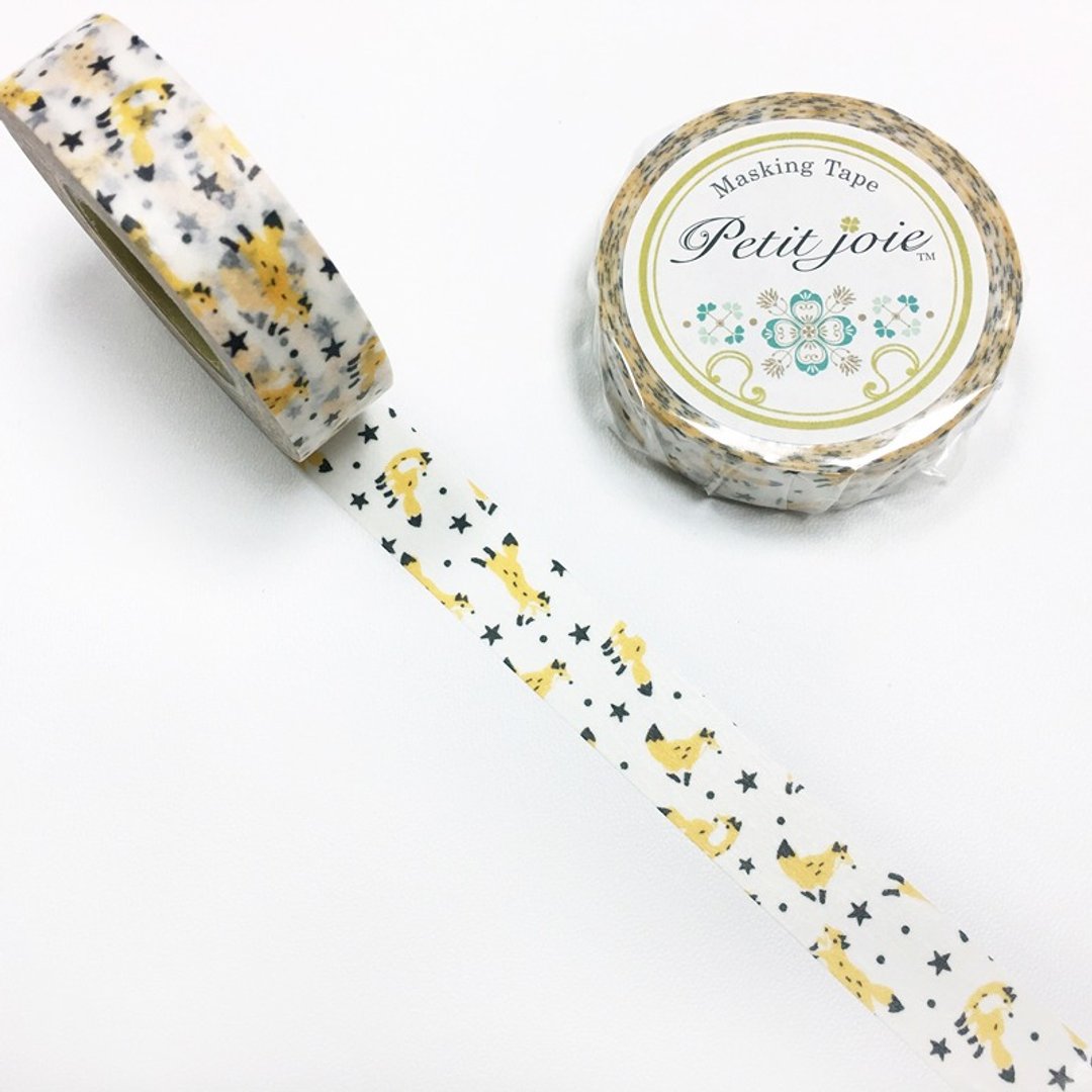 NICHIBAN Petit Joie Masking Tape 和纸胶带【小狐狸 (PJMT-15S046)】 - 纸胶带 - 纸 多色