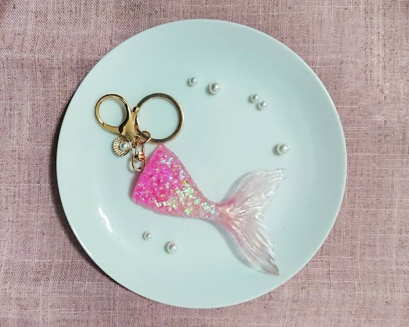 人鱼尾巴 吊饰 手工制作 - 钥匙链/钥匙包 - 树脂 