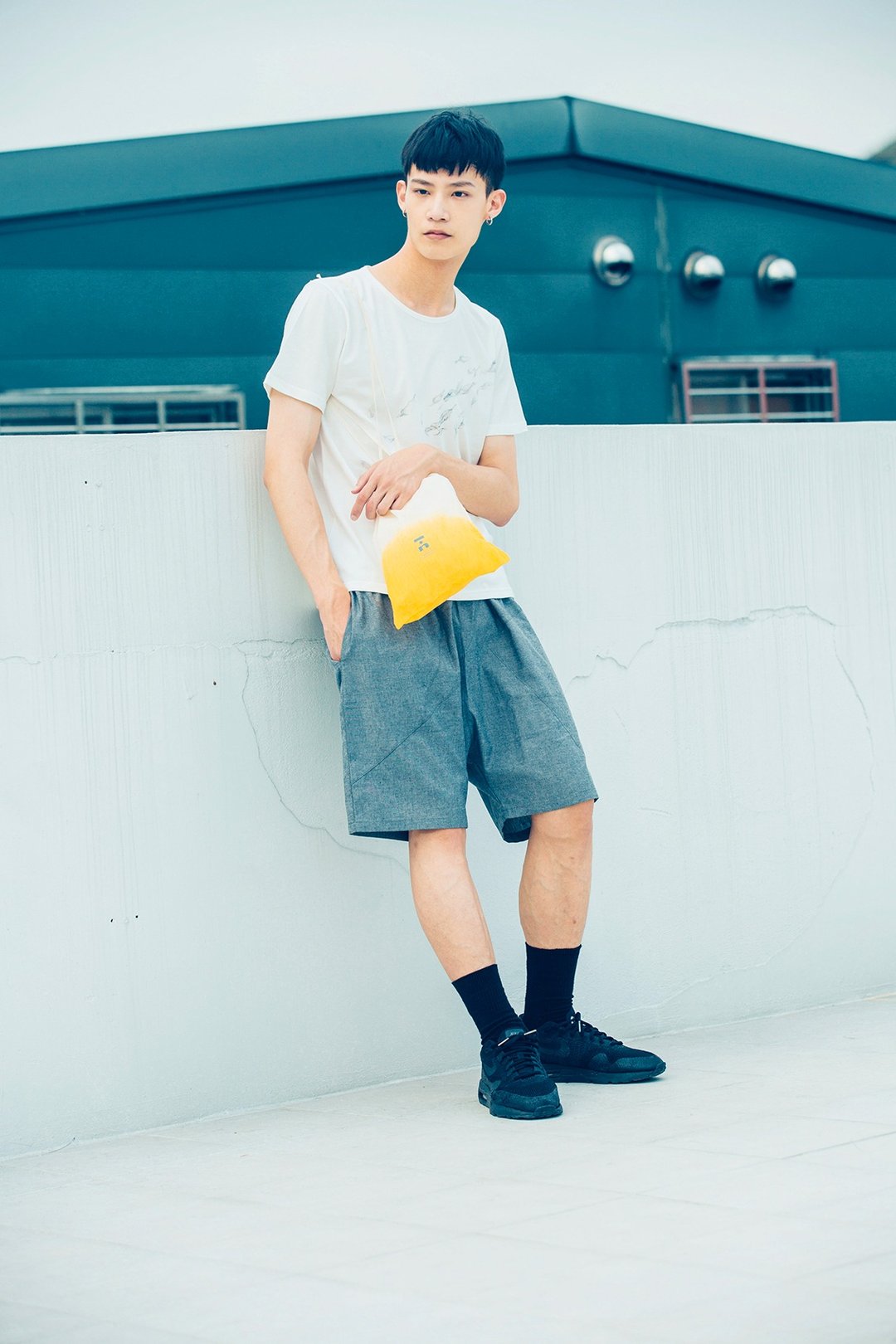 I . A . N Design 森.空 - 短裤（灰）平织有机棉 Organic Cotton - 其他 - 棉 灰色