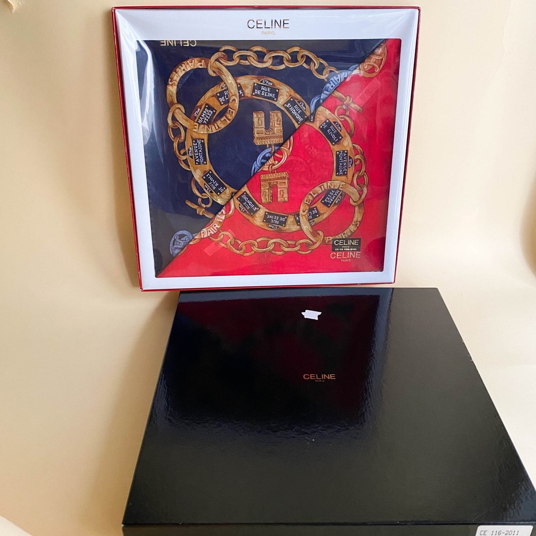 中古CELINE赛琳|100%全新|古着棉巾|手巾|方巾|手帕|围巾|头巾 - 手帕/方巾 - 棉 多色