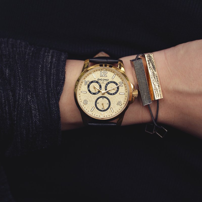 【PICONO】Mr. & Mrs.Pearl 系列手表 / MM-4403 - 女表 - 其他金属 金色