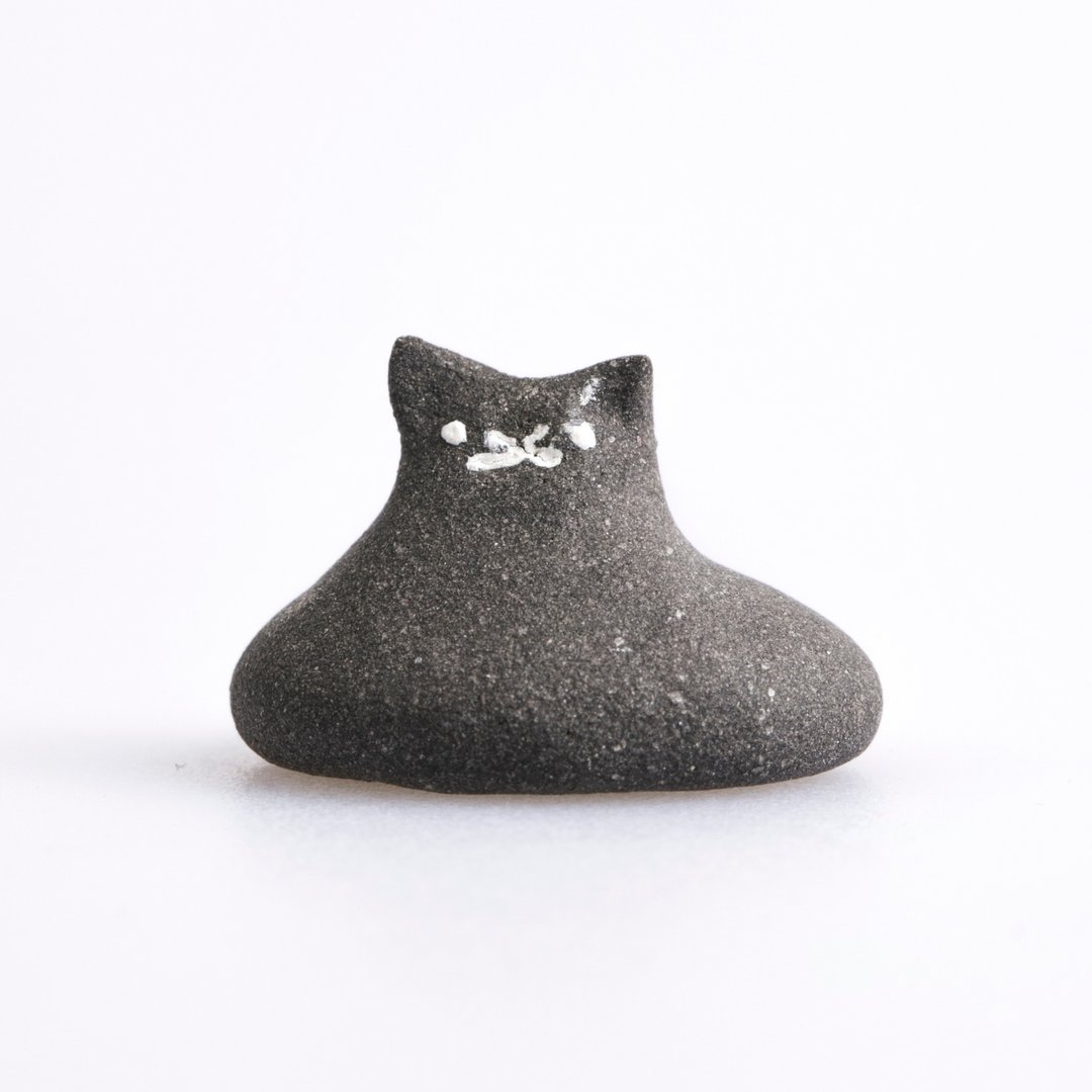 猫是液体系列—置中猫 - 摆饰 - 陶 黑色