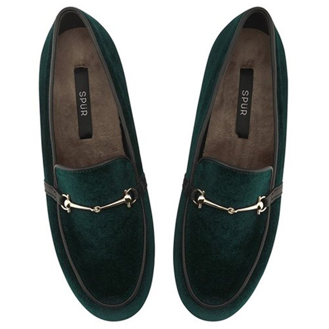 PRE-ORDER SPUR 金条麂皮乐福鞋 PA7049 ROYAL GREEN - 其他女款皮鞋 - 其他材质 