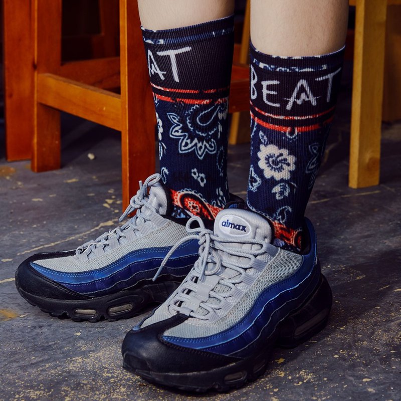 加州系列Indigo Paisley潮流印花运动袜 男女尺码 - 袜子 - 聚酯纤维 