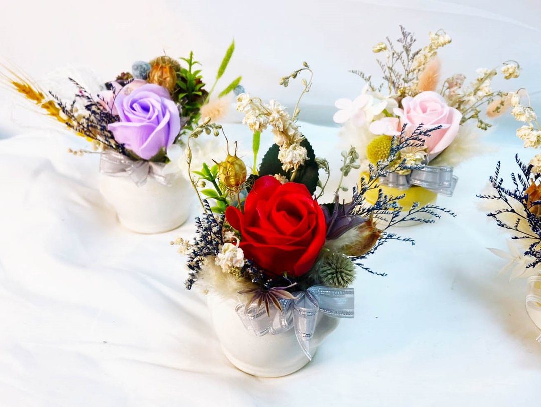 自己做—精致玫瑰香皂花 干燥花盆花 DIY材料包 赠送在线课程 - 植栽 - 植物．花 