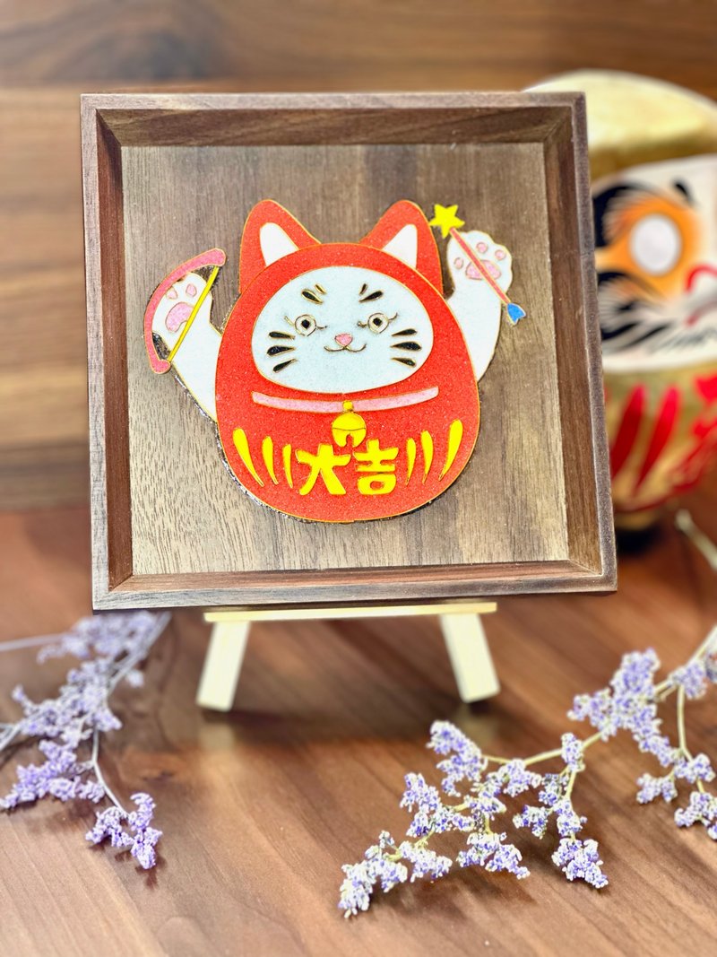 景泰蓝十二星座达摩招财猫木盘摆设 - 射手座 - 摆饰 - 木头 