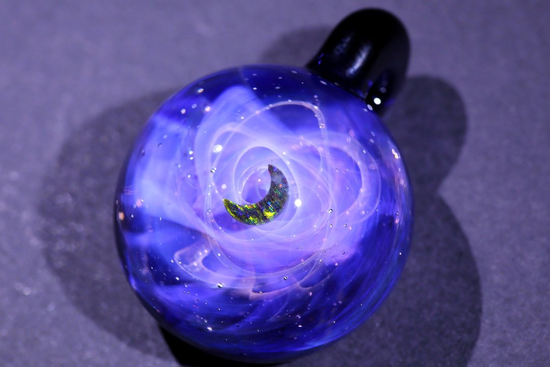 宇宙玻璃颈链吊坠27mm no.975 - 颈链 - 玻璃 紫色