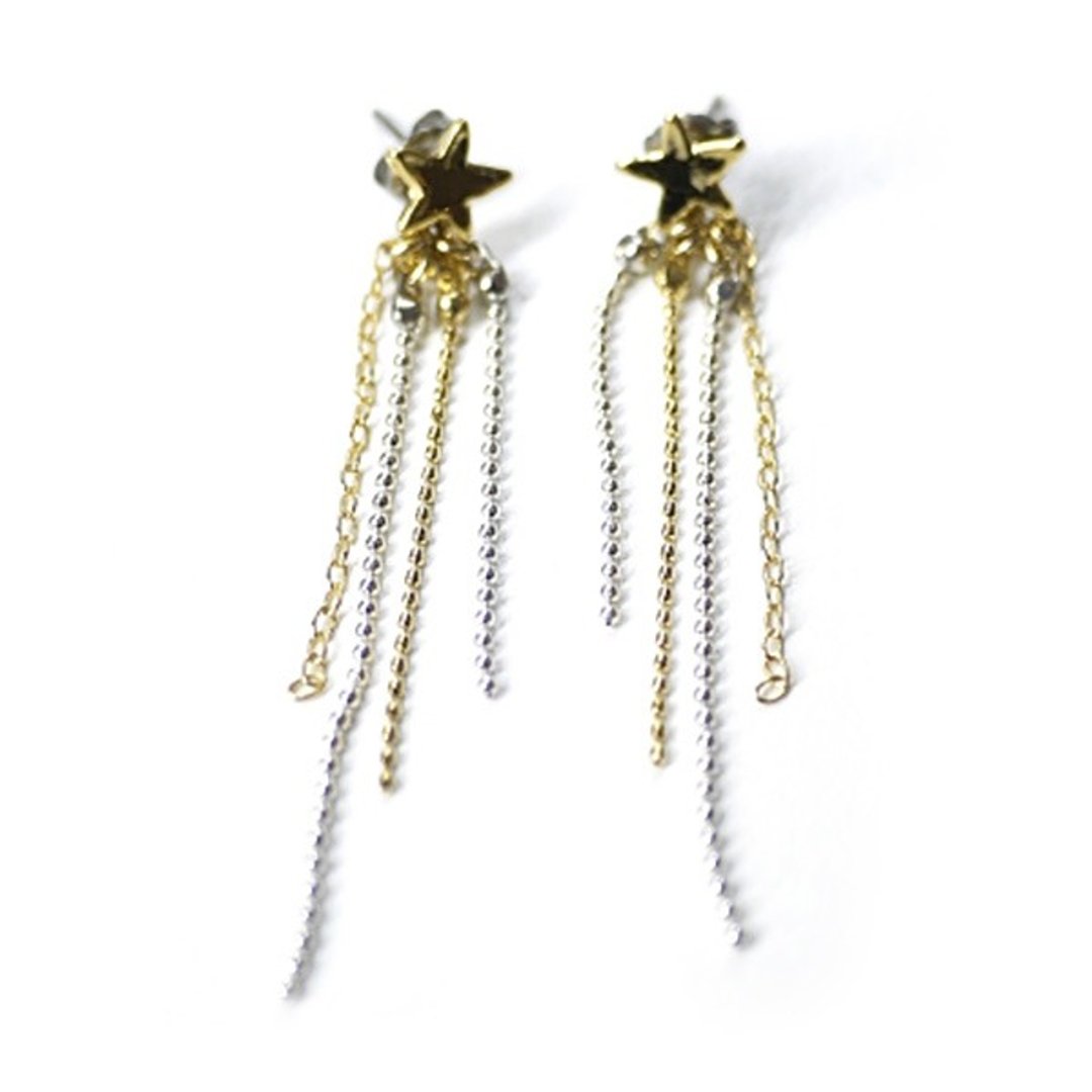 Star's Flow Shalala / earrings PA333 - 耳环/耳夹 - 其他金属 金色
