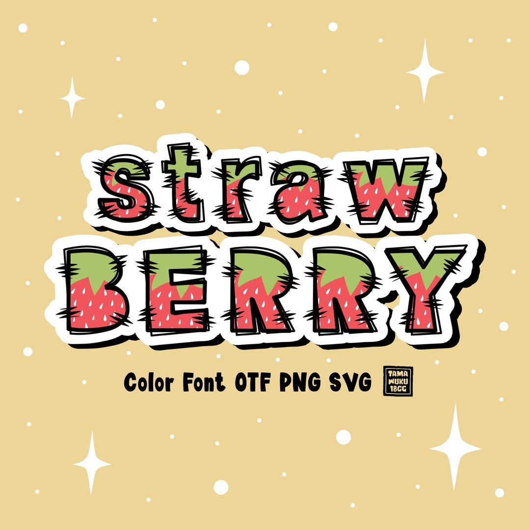 草莓 OTF PNG SVG - 字体设计 - 其他材质 