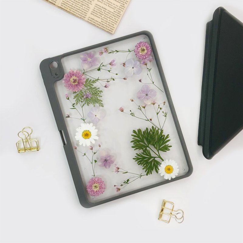 粉白花绿叶手作押花iPad壳 iPad Air 11寸13寸iPad Pro11寸13寸 - 平板/电脑保护壳 - 植物．花 