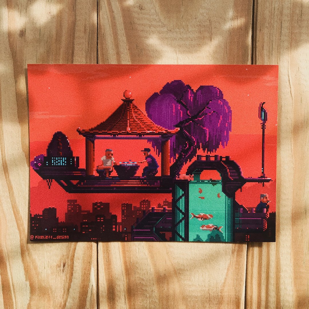 天空凉亭 - 插画卡片 - 卡片/明信片 - 纸 
