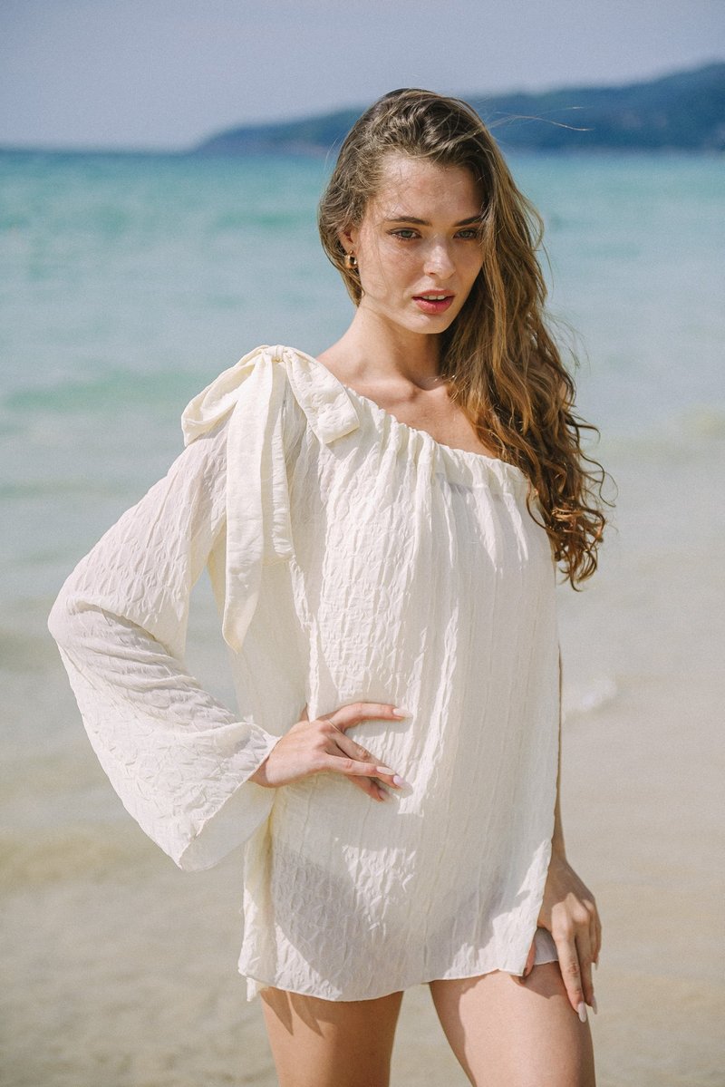 AYA SUNNY DAY : 热带雪纺上衣 - 女装上衣 - 其他材质 白色