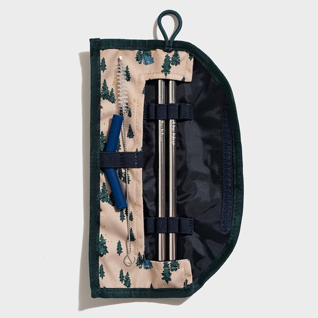 United by Blue 防泼水吸管收纳包组 Straw Kit 007-印花米色 - 环保吸管 - 不锈钢 多色