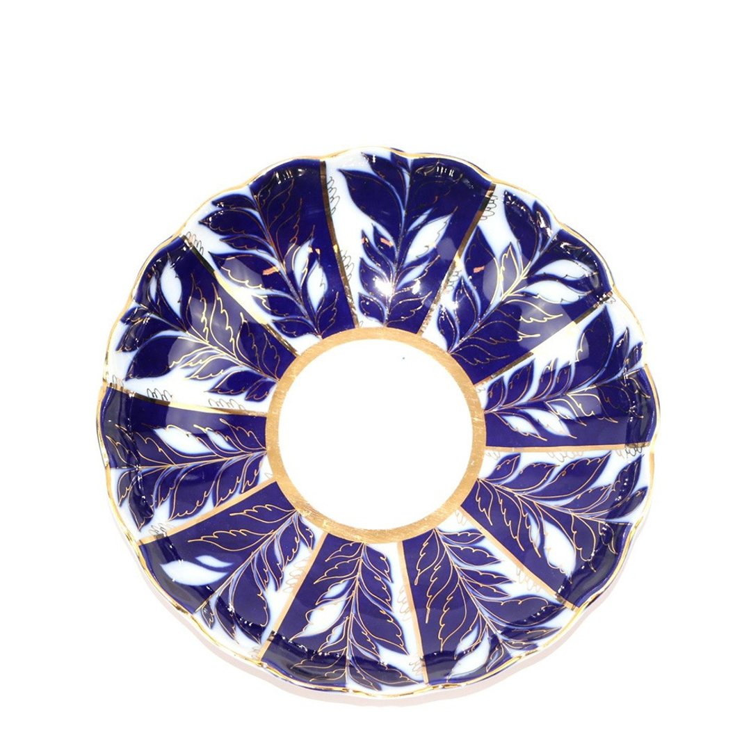 俄罗斯Imperial Porcelain质感蓝调系列-蓝调金叶22K金手工22cm盘 - 茶具/茶杯 - 瓷 蓝色
