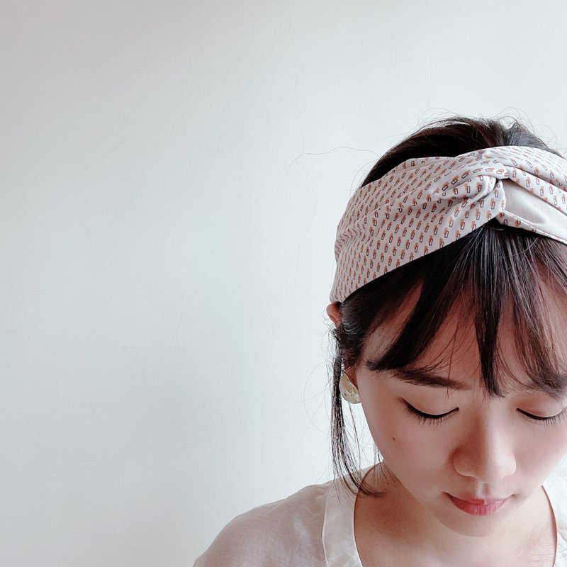 夕阳倒影 好烦小姐 交叉发带 - 发带/发箍 - 聚酯纤维 橘色