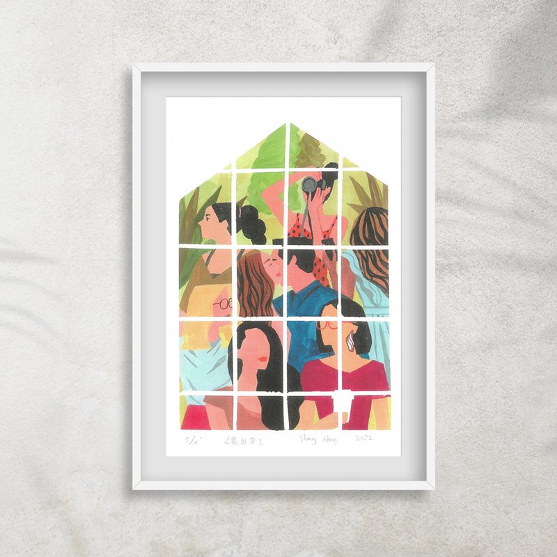 【窗外1】复印画|Art print - 海报/装饰画/版画 - 纸 白色