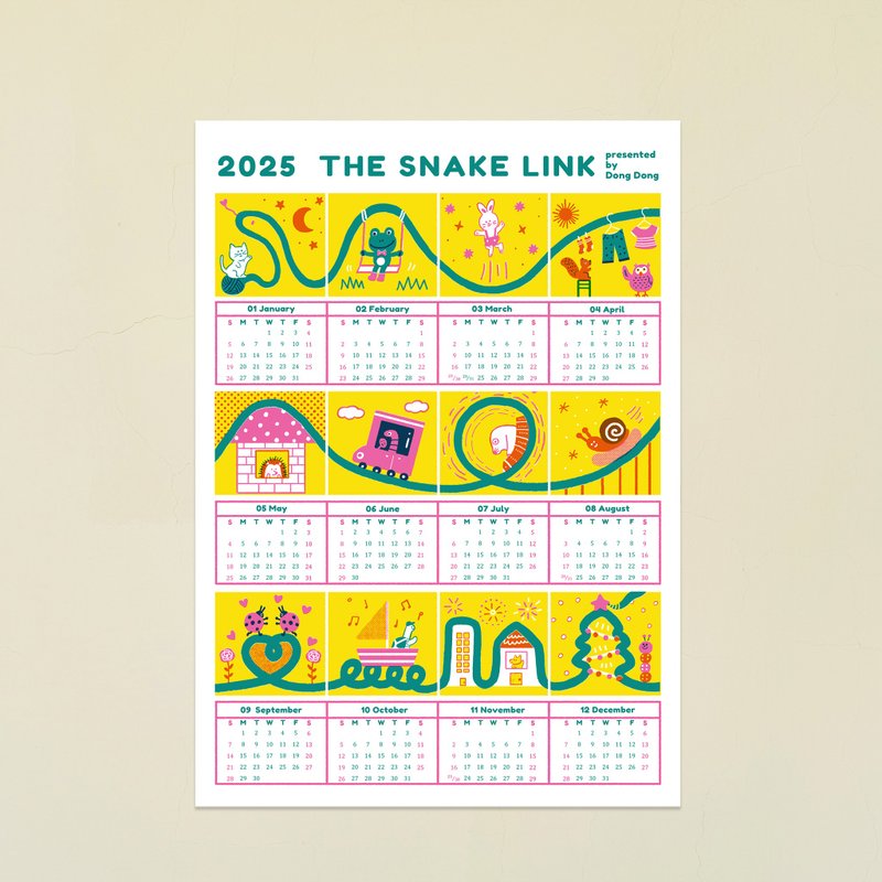 2025 The Line Link''线''年历海报/A3孔版印刷海报 - 年历/台历 - 纸 多色