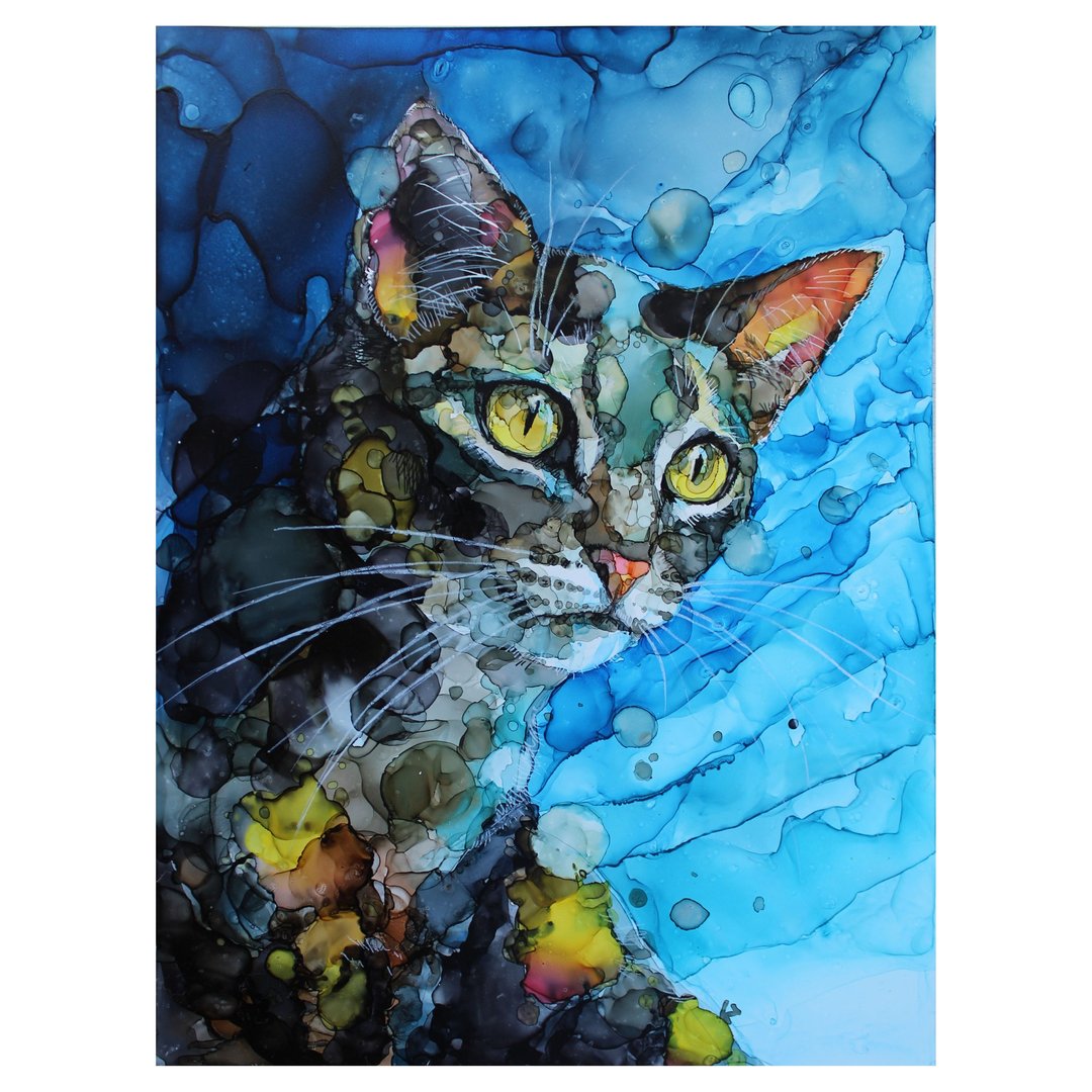 阿比西尼亚猫肖像画原创个性化宠物肖像画40*30厘米 - 墙贴/壁贴 - 其他材质 多色