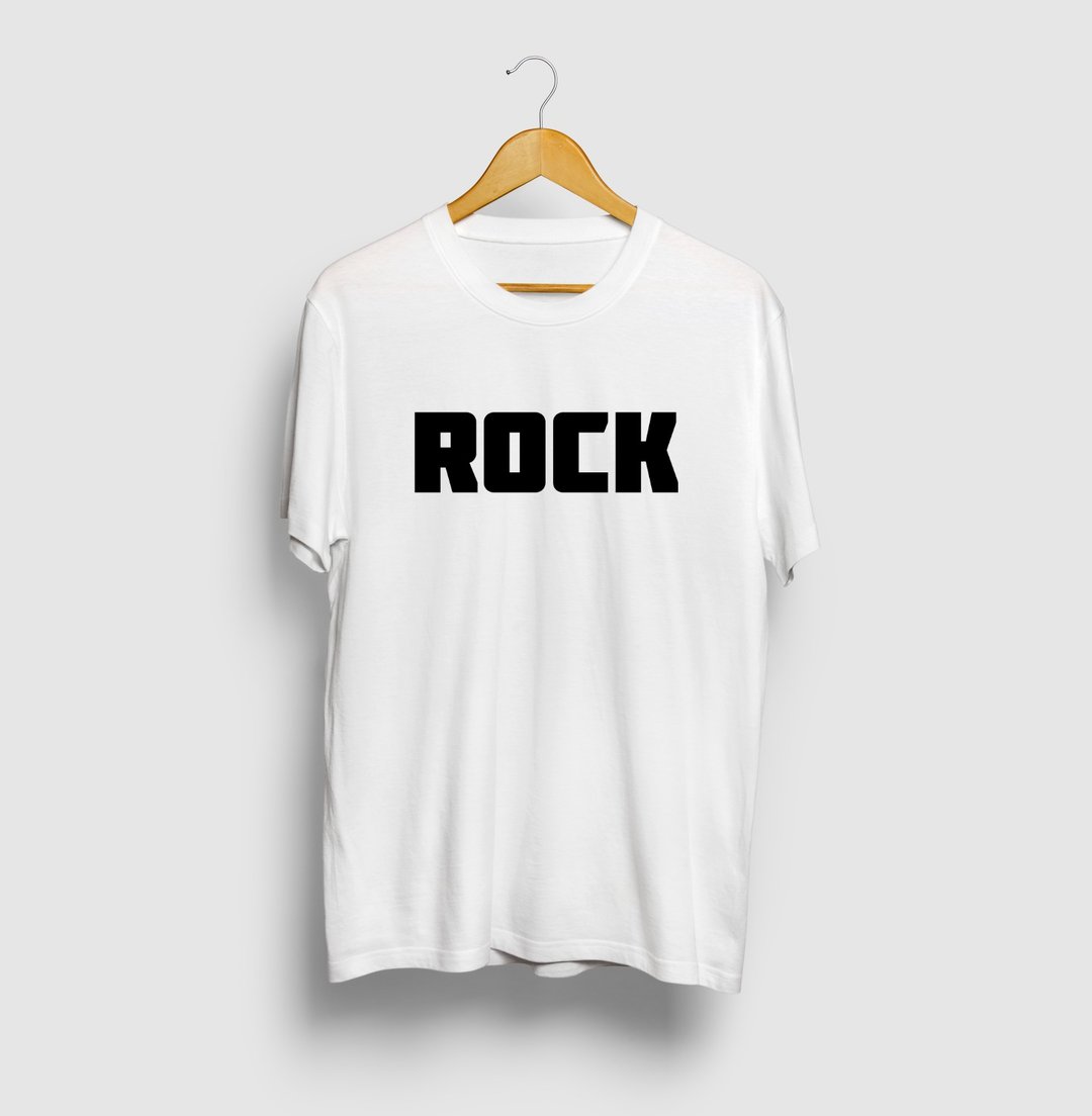 Rock Rock Simple BIG Logo T-shirt Street Fashion - 女装 T 恤 - 棉．麻 白色