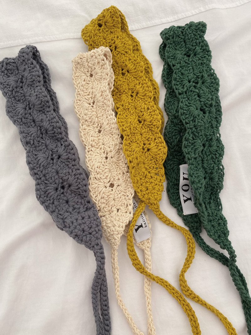 纯棉花朵可绑式发带 - 发带/发箍 - 棉．麻 多色