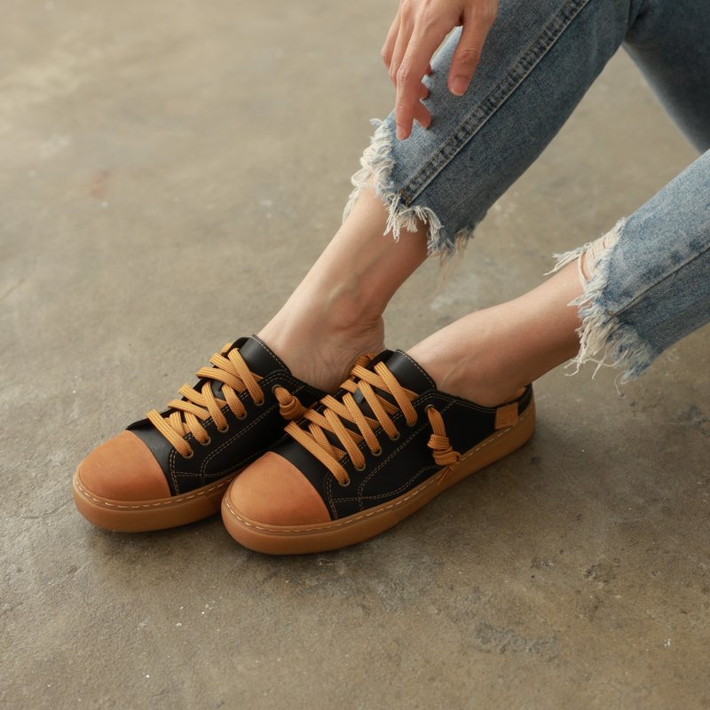 玛丹 穆勒懒人鞋 牛仔深蓝 女鞋 休闲鞋 - 女款牛津鞋/乐福鞋 - 真皮 咖啡色