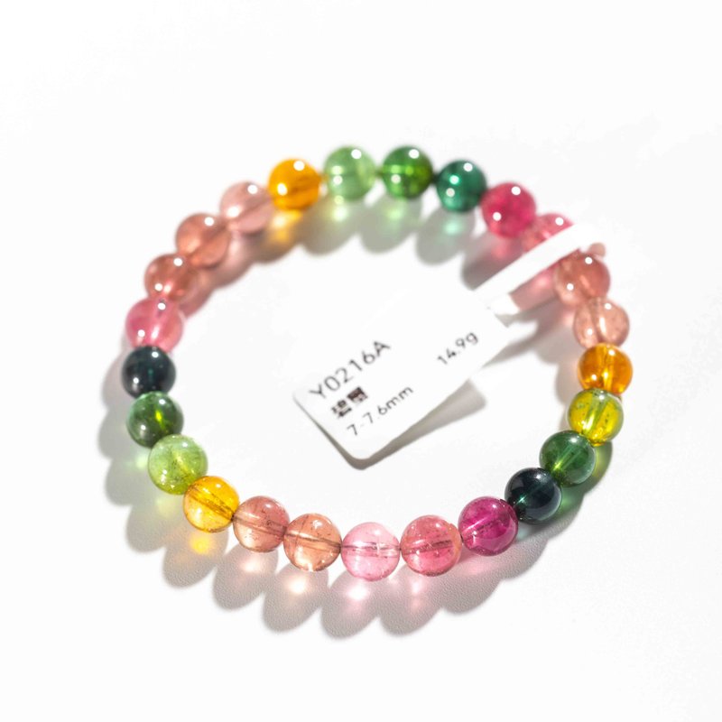 顶级彩虹糖果碧玺手链 | 一物一图 | 天然水晶手链 - 手链/手环 - 半宝石 多色