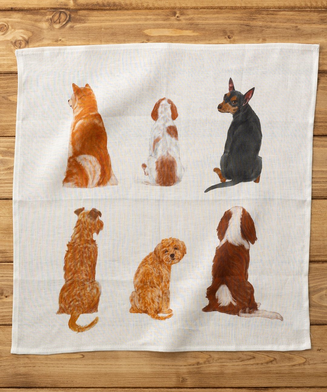 大号麻手帕猫狗43×43cm 7.Dogs-C - 其他 - 其他材质 白色