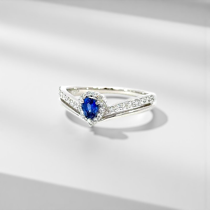顶级铂金 天然蓝宝石戒指 - 戒指 - 贵金属 