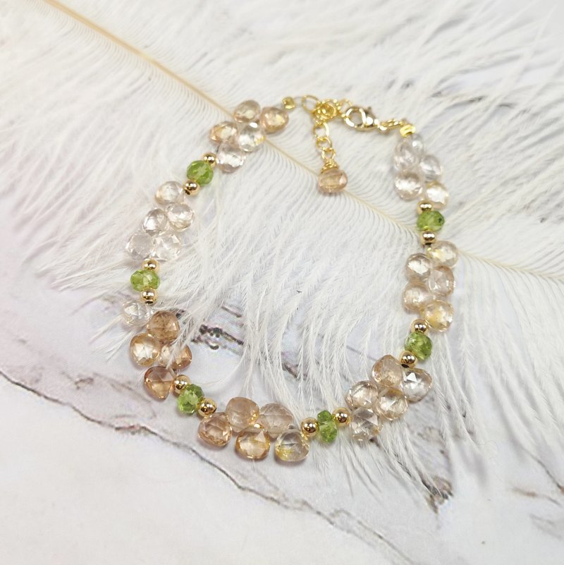 黄拓帕石 手链 - 手链/手环 - 半宝石 金色