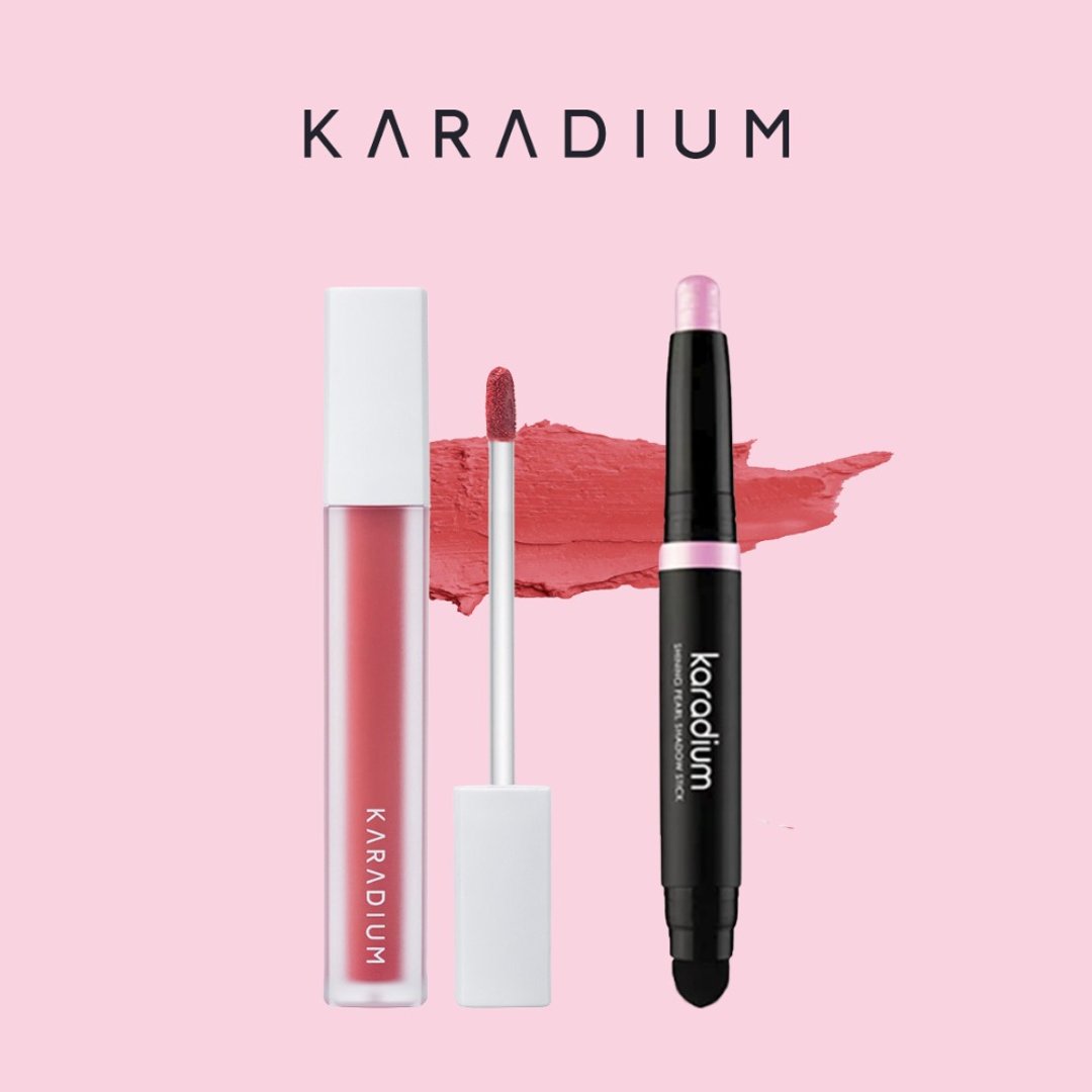 【官方旗舰店】KARADIUM热卖商品组合 闪亮珍珠眼影棒+雾面唇釉 - 眼/眉部彩妆 - 其他材质 粉红色