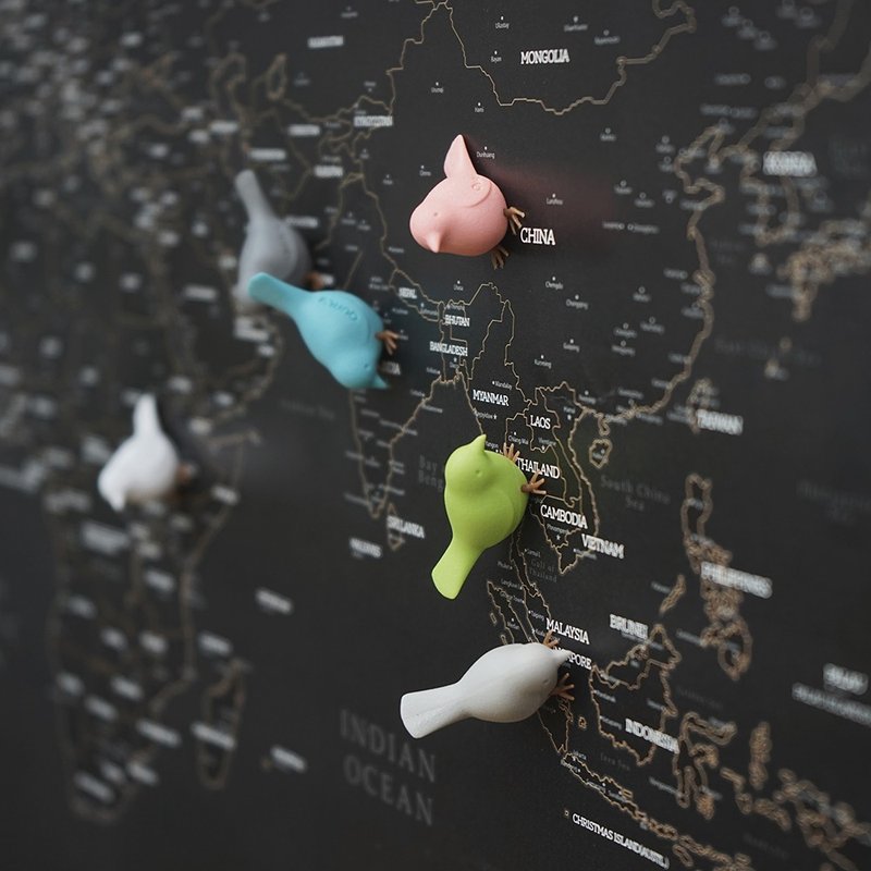 QUALY 迷你雀儿磁铁(6入) - 冰箱贴/磁贴 - 塑料 多色