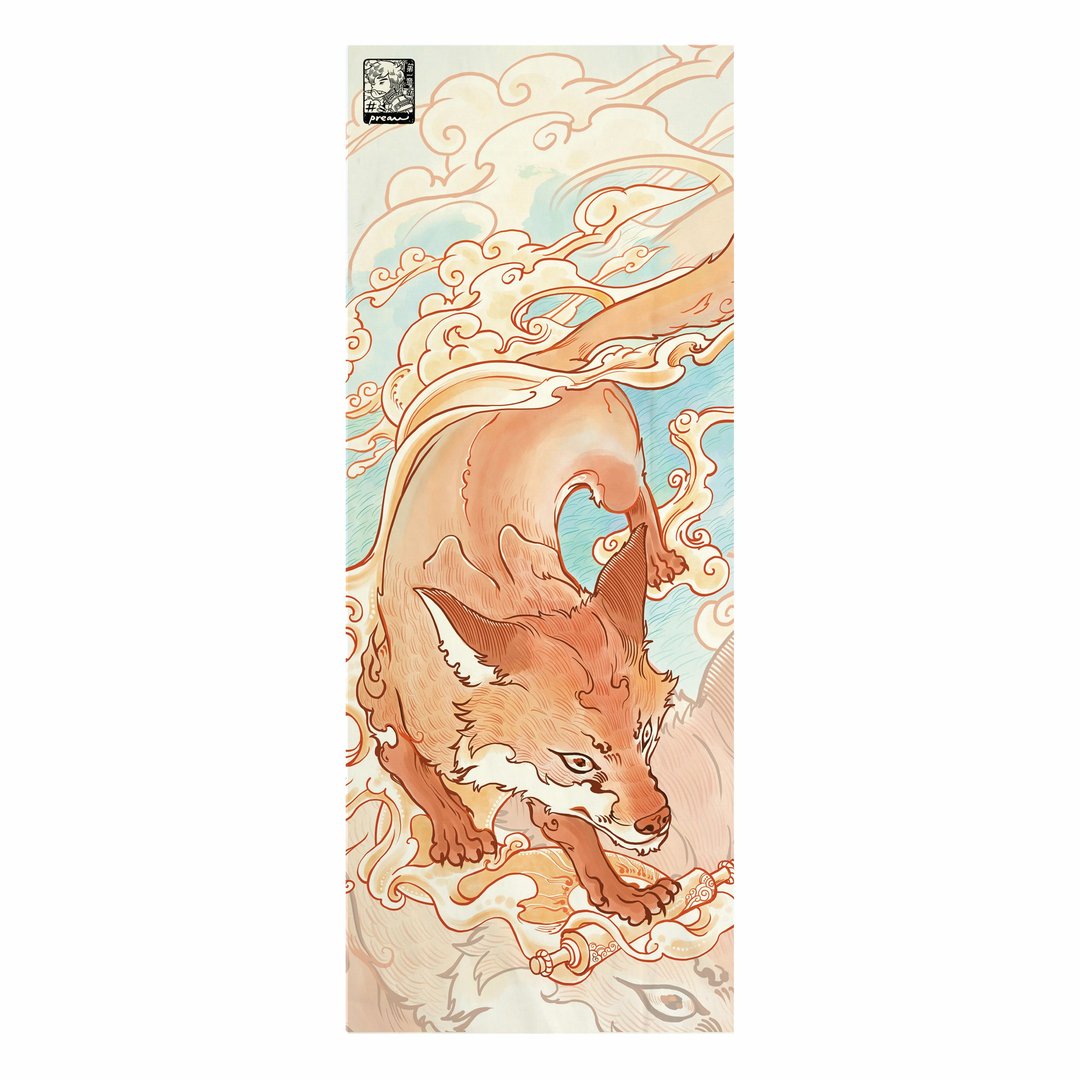 Firer fox Tenugui Canvas No frame - 其他 - 棉．麻 白色