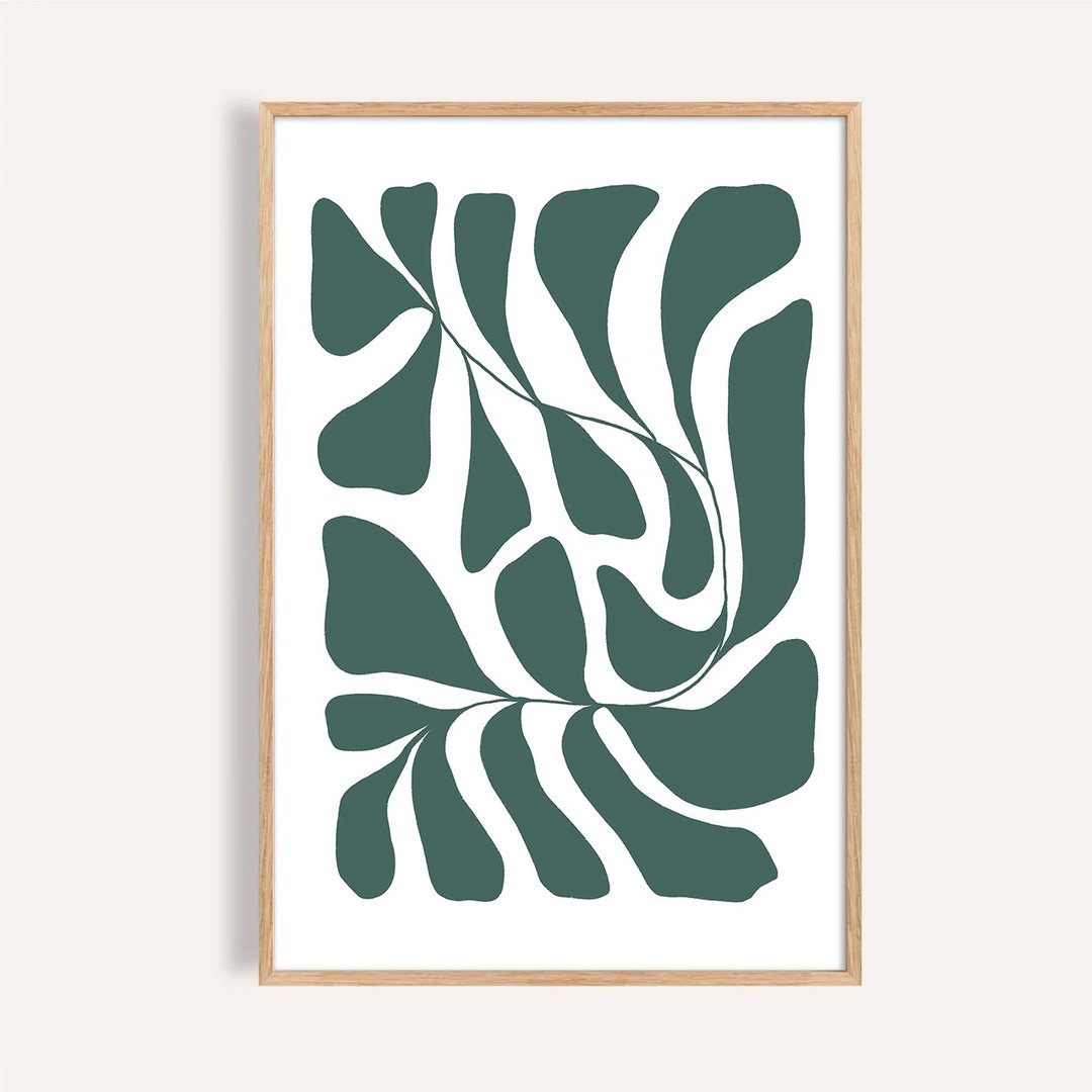绿叶回旋 Verdant Flow / 抽象植物 线条艺术 客厅挂画 - 海报/装饰画/版画 - 纸 