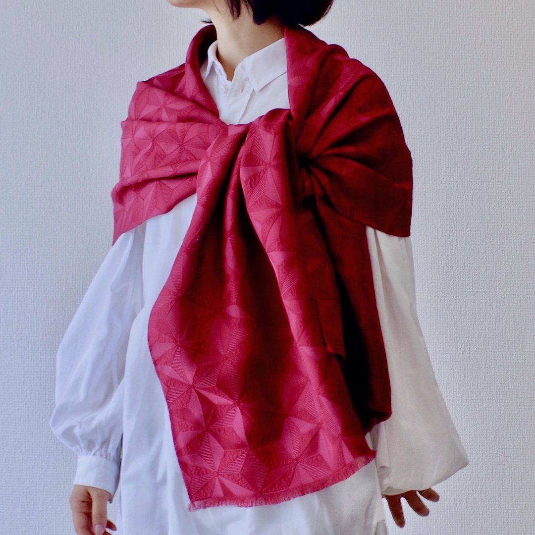 filtango stole METARU Asanoha Wine - 丝巾 - 丝．绢 紫色