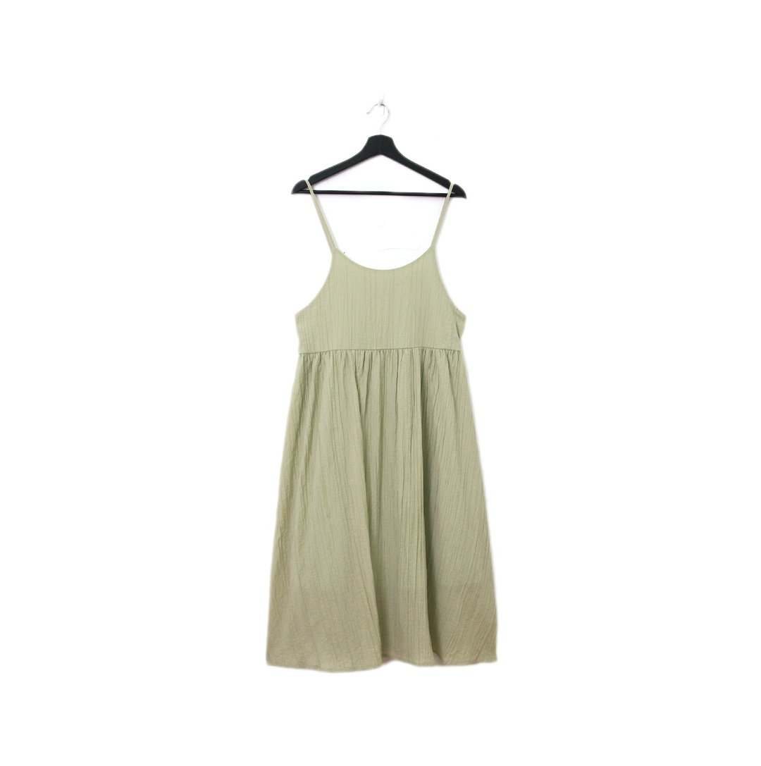 Back to Green-复古长洋装 青苹果绿 细肩 Ls-21//vintage dress - 洋装/连衣裙 - 棉 