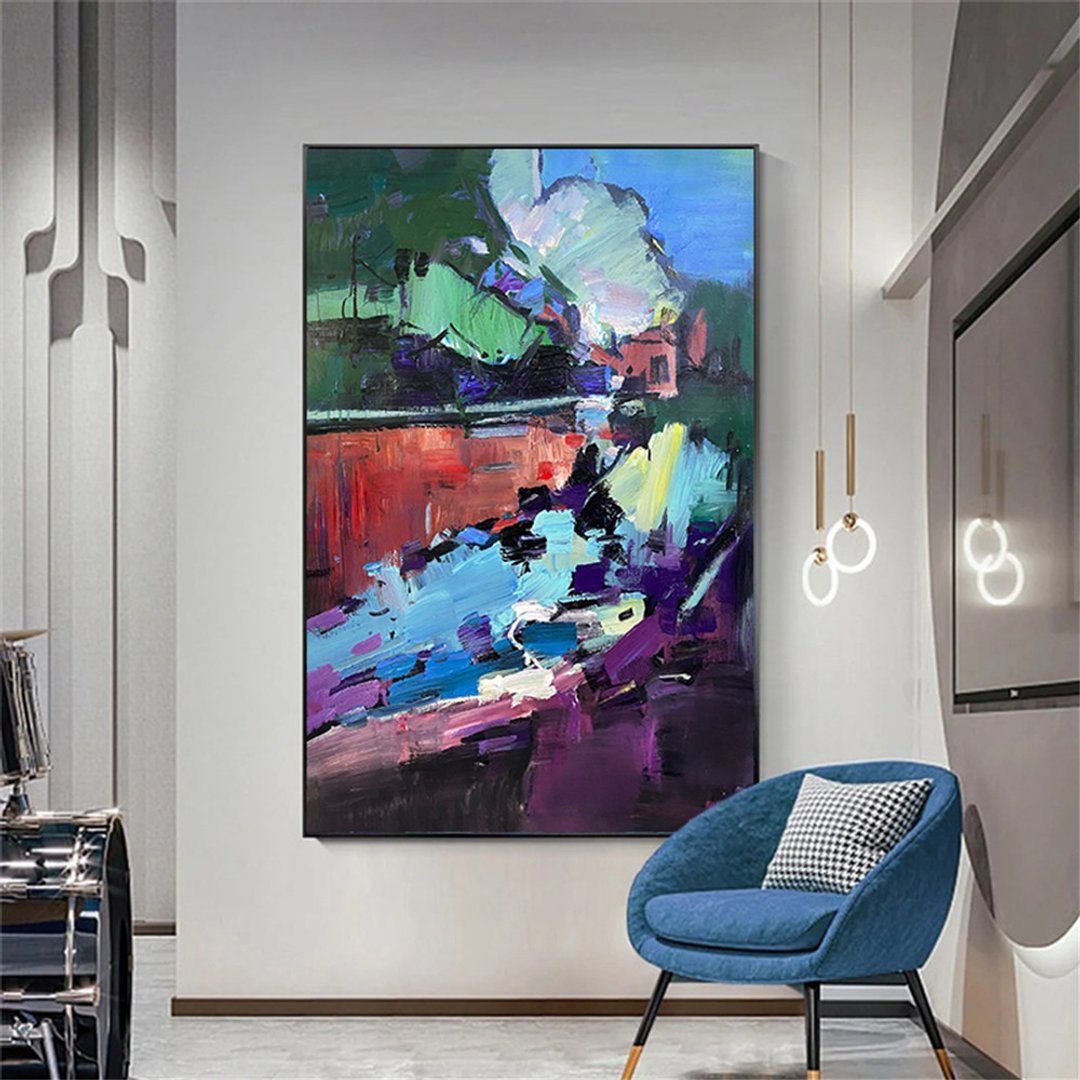 故乡 手绘油画/抽象/原创商品/装饰画/挂画/客厅/走廊/沙发背景画 - 海报/装饰画/版画 - 亚麻 多色