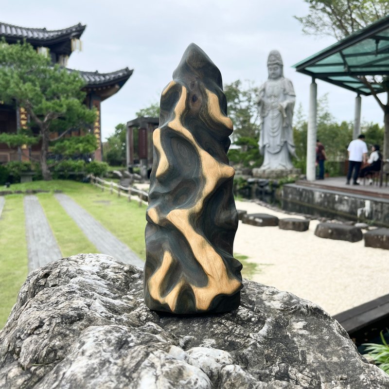 心山系列　原道　绿檀摆件 山形艺品家饰摆件小枯山水 Palo Santo - 摆饰 - 木头 绿色