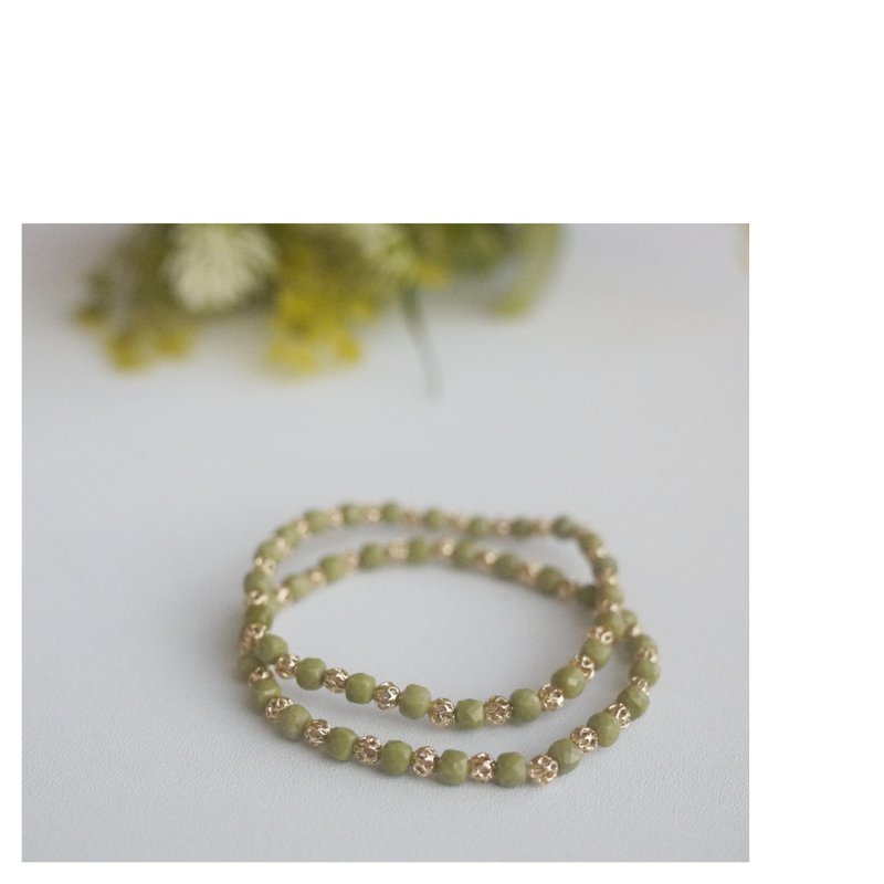 抹茶阿拉善细手串 | 天然石手珠 - 手链/手环 - 其他材质 绿色