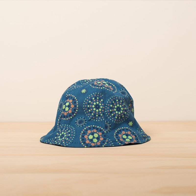 花瓣帽-儿童/烟火/暮色蓝绿 - 帽子 - 棉．麻 绿色