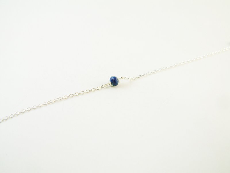 《午茶时光》蓝莓酥粒蛋糕 简约青金石纯银极细手链 - 手链/手环 - 宝石 