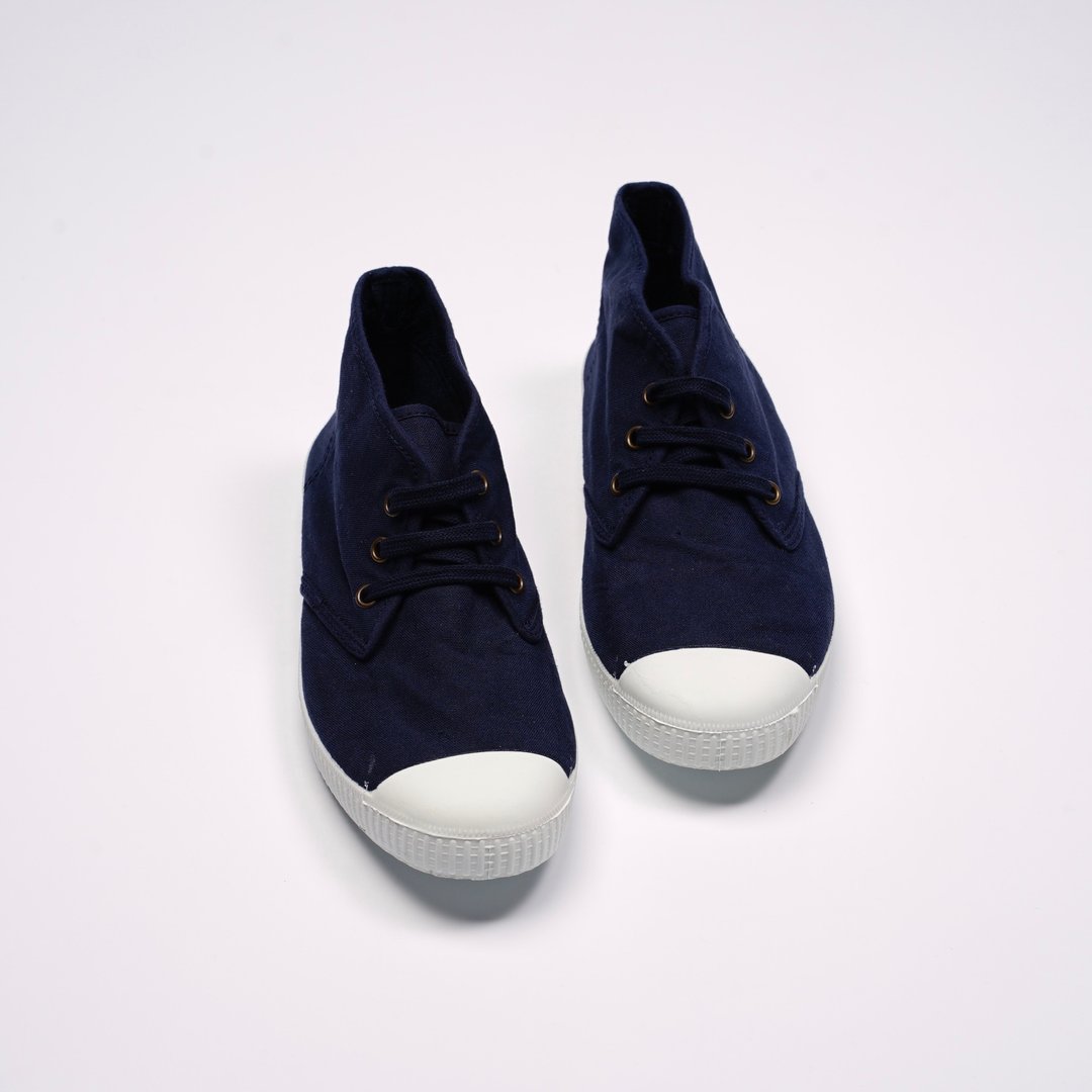 西班牙帆布鞋 CIENTA 60997 77 深蓝色 经典布料 大人 Chukka - 女款休闲鞋 - 棉 蓝色