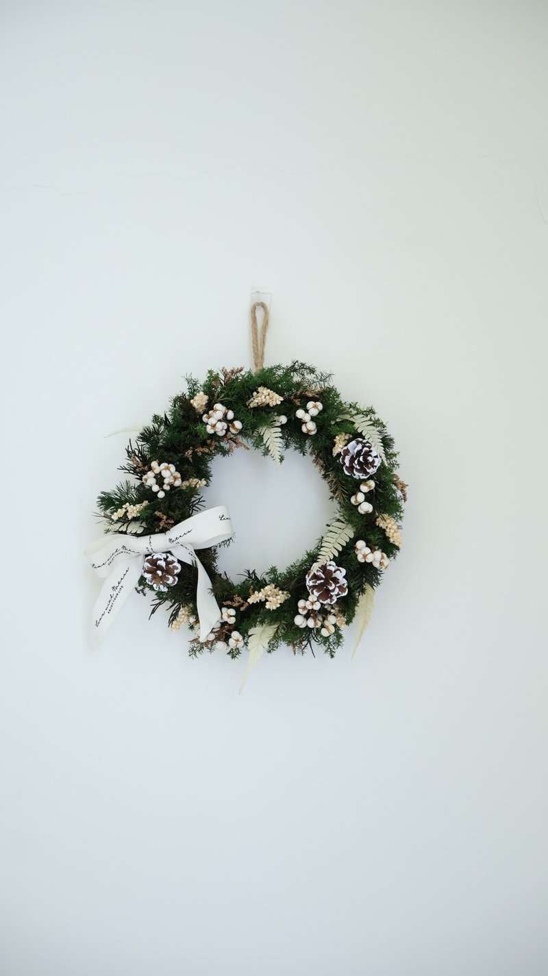 永生雪松圣诞花圈圣诞礼盒 - 干燥花/捧花 - 植物．花 