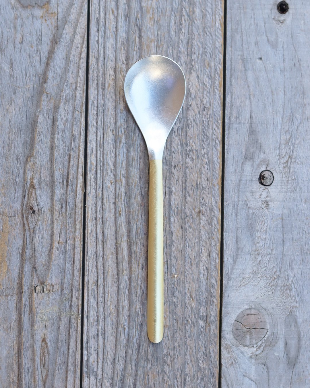 锤木纹 黄铜汤匙组 茶匙 S 2入 - 餐刀/叉/匙组合 - 铜/黄铜 金色
